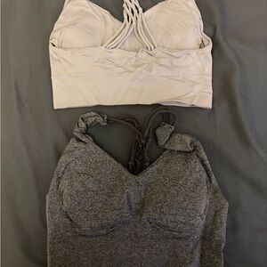 Gray and Cream Braided Strap Sports Bras